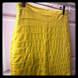 Express Yellow skirt with stripe print